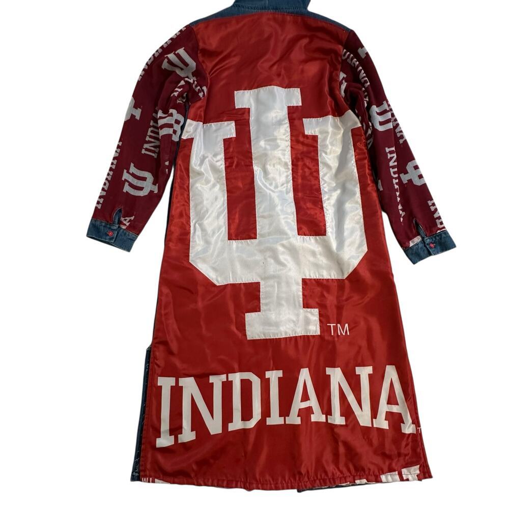 Indiana University Hooser Repurposed Hooded Duster Jacket Medium - Picture 4 of 12
